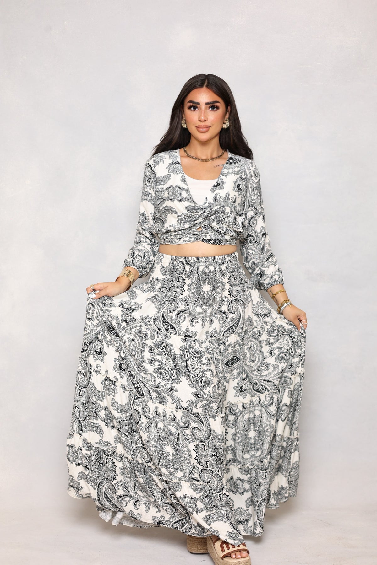 suit crop blouse