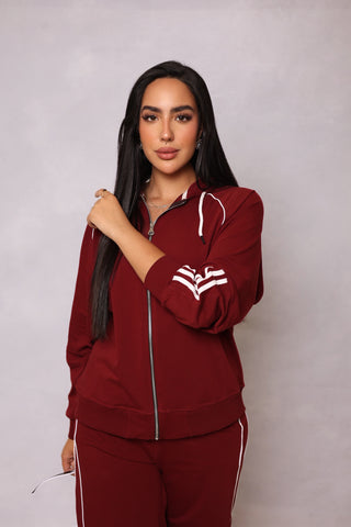 Cotton Suit with Striped Back