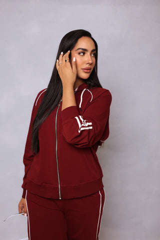 Cotton Suit with Striped Back
