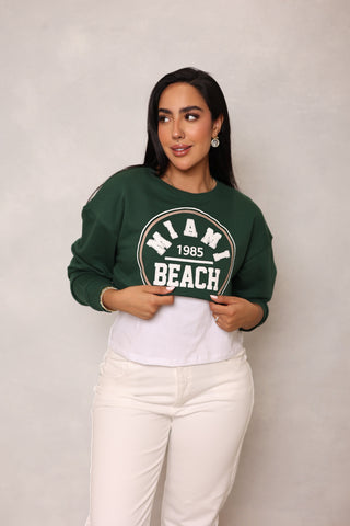 Rib-Trim T-Shirt with Waist crop