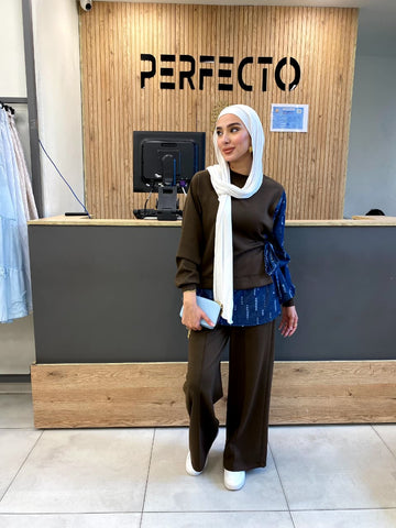 Suit blend jeans with belt