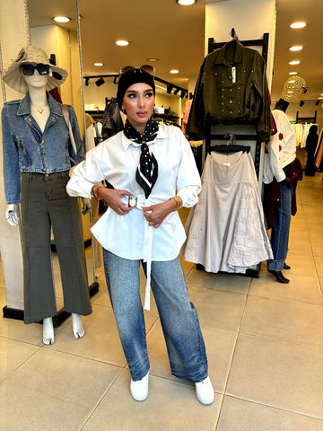 blouse with belt